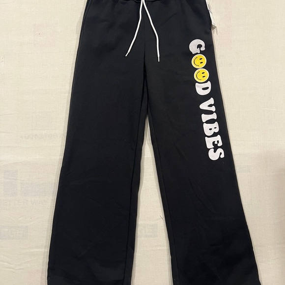 Ultra Flirt Black Joggers with Good Vibes Print - Picture 6 of 6